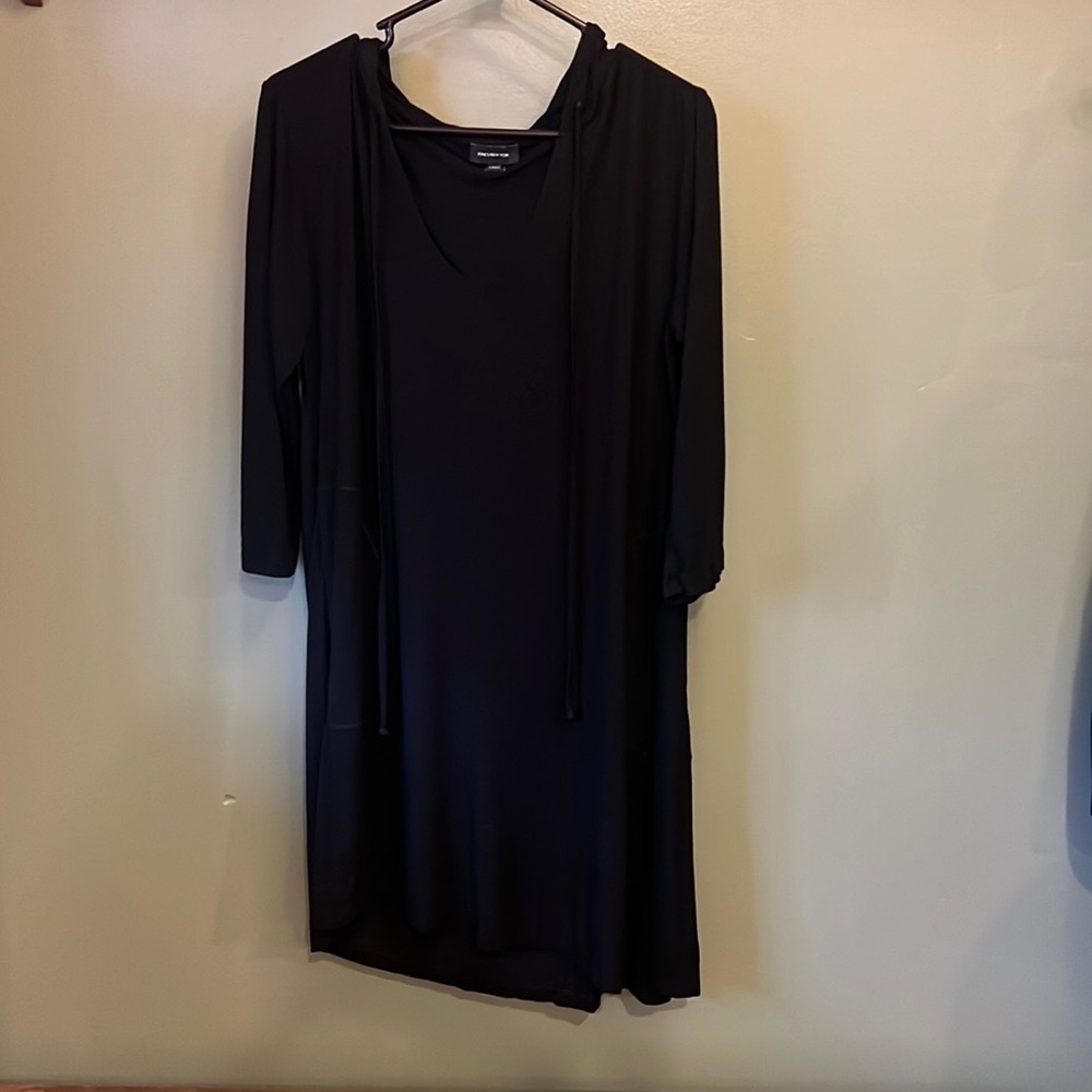 Jones New York Black Hooded Swim Cover Up Dress Size Large
